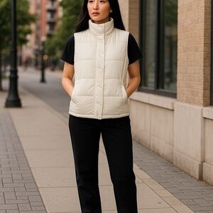 Liz Claiborne Ivory Quilted Vest